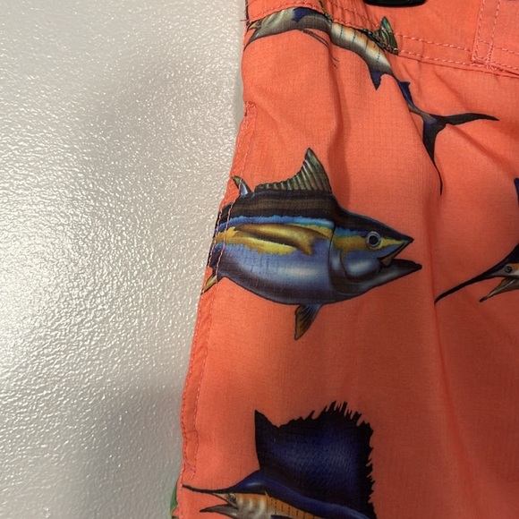UZZI Men’s Swim Trunks in Coral & multi color swordfish Men’s Sz Lg. Swim Trunks - Picture 4 of 9